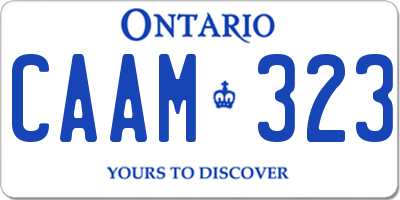 ON license plate CAAM323