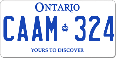 ON license plate CAAM324