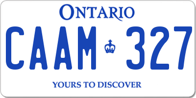 ON license plate CAAM327