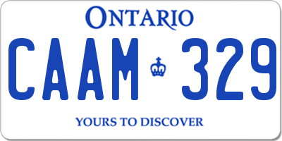 ON license plate CAAM329