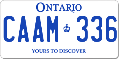 ON license plate CAAM336