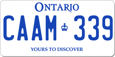 ON license plate CAAM339