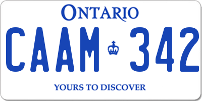 ON license plate CAAM342