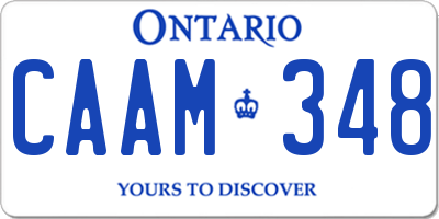 ON license plate CAAM348