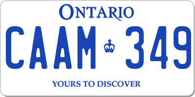 ON license plate CAAM349