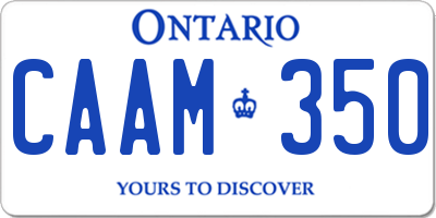 ON license plate CAAM350