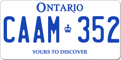 ON license plate CAAM352