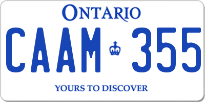 ON license plate CAAM355