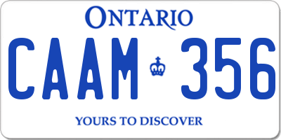 ON license plate CAAM356