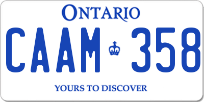 ON license plate CAAM358