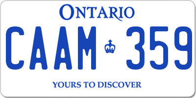 ON license plate CAAM359