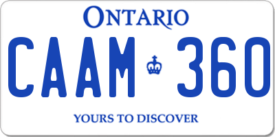 ON license plate CAAM360