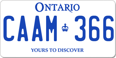 ON license plate CAAM366