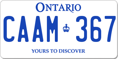 ON license plate CAAM367