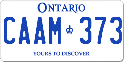 ON license plate CAAM373