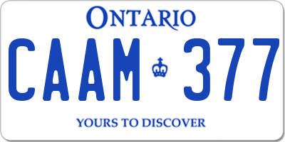 ON license plate CAAM377