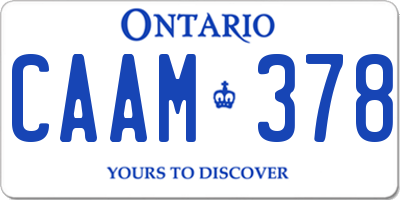 ON license plate CAAM378