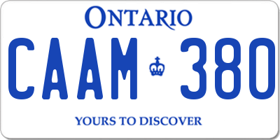 ON license plate CAAM380