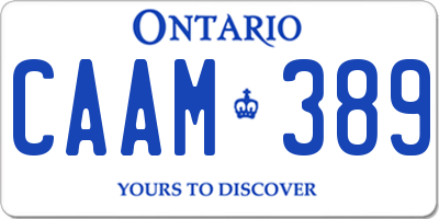 ON license plate CAAM389