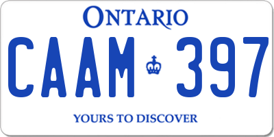 ON license plate CAAM397