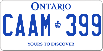 ON license plate CAAM399