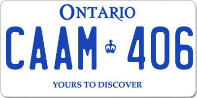 ON license plate CAAM406