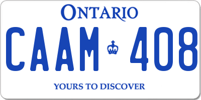 ON license plate CAAM408