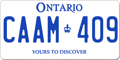 ON license plate CAAM409