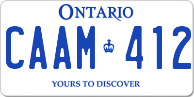 ON license plate CAAM412