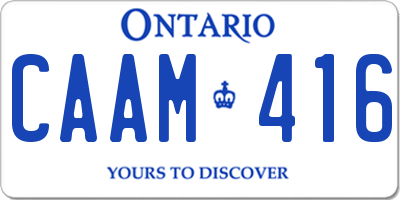 ON license plate CAAM416