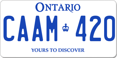 ON license plate CAAM420