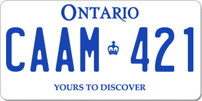 ON license plate CAAM421