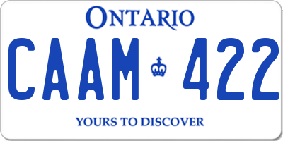 ON license plate CAAM422