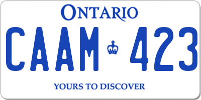 ON license plate CAAM423