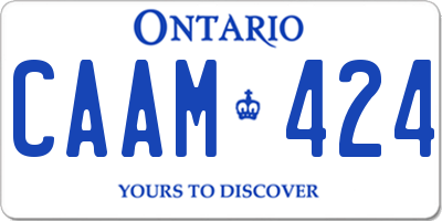 ON license plate CAAM424