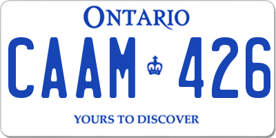 ON license plate CAAM426