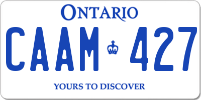 ON license plate CAAM427