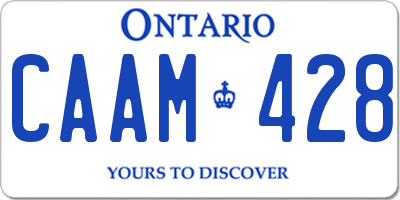 ON license plate CAAM428