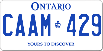 ON license plate CAAM429