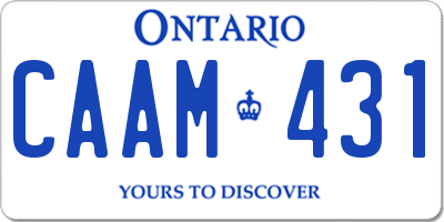 ON license plate CAAM431