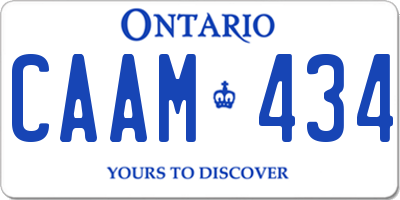 ON license plate CAAM434