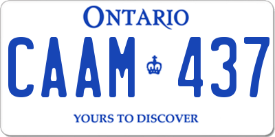 ON license plate CAAM437