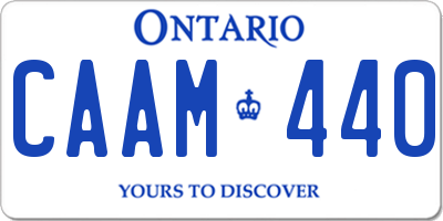 ON license plate CAAM440