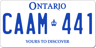 ON license plate CAAM441