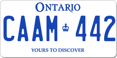 ON license plate CAAM442