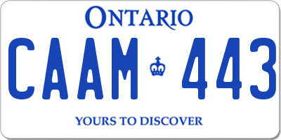 ON license plate CAAM443