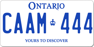 ON license plate CAAM444