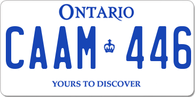 ON license plate CAAM446