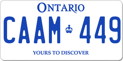 ON license plate CAAM449