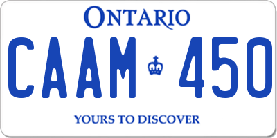 ON license plate CAAM450